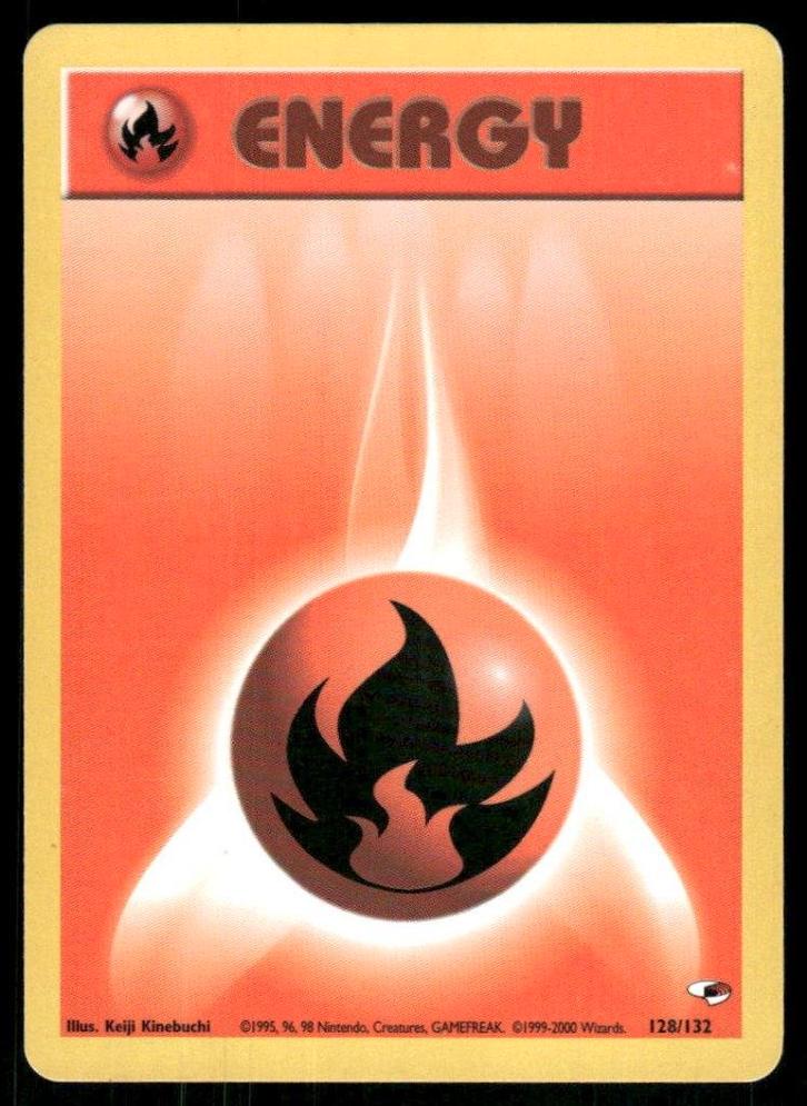 Fire Energy 128/132 - Gym Heroes (EX), Hobby en Vrije tijd, Verzamelkaartspellen | Pokémon, Gebruikt, Verzenden