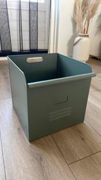 Metalen groen opbergbox voor vinyl / platen, Ophalen, Minder dan 50 cm, Minder dan 50 cm, Zo goed als nieuw