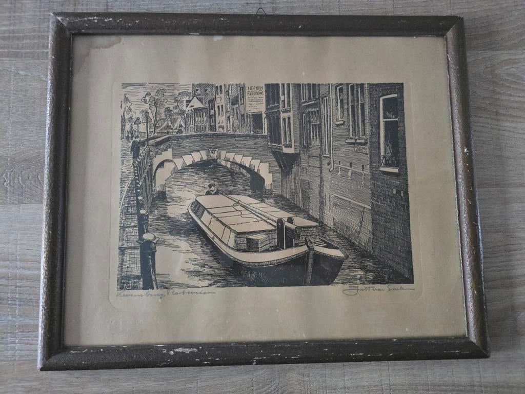 Zeldzame antieke tekening van Just van Saele in org lijst !!, Ophalen of Verzenden