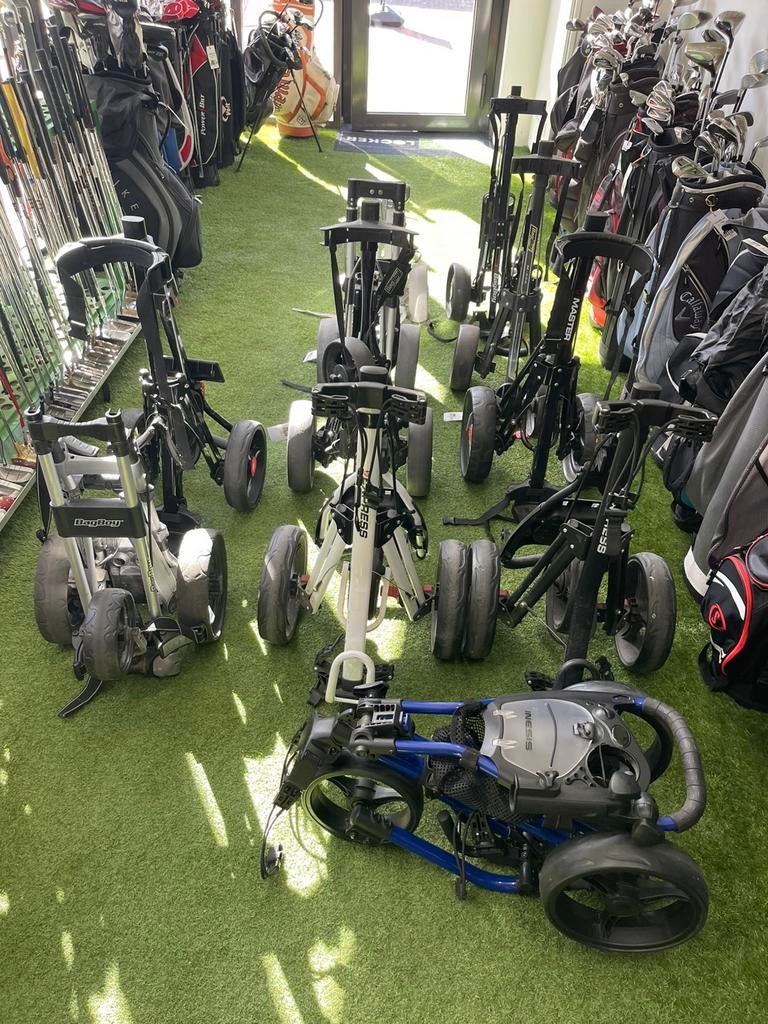 Golf trolleys 2 en 3 wiels, Sport en Fitness, Golf, Overige merken, Gebruikt, -, -
