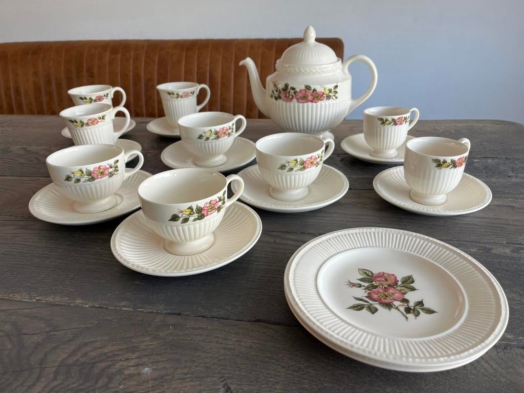 Wedgwood Koffie & thee servies:Edme - Moss Rose - Briar Rose, Ophalen of Verzenden