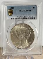 1926 Peace Silver Dollar PCGS Gold Shield AU58 (50441910), Ophalen, Noord-Amerika, Losse munt, Zilver