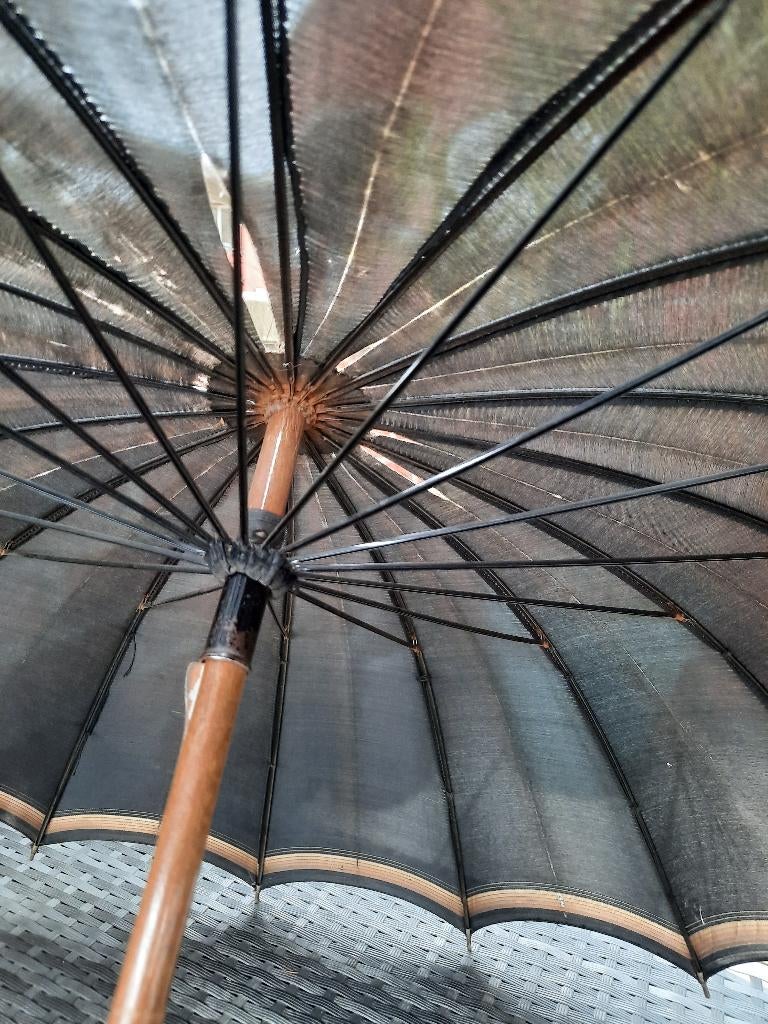 Vintage paraplu, Sieraden, Tassen en Uiterlijk, Paraplu's, Ophalen of Verzenden, Gebruikt, Zwart