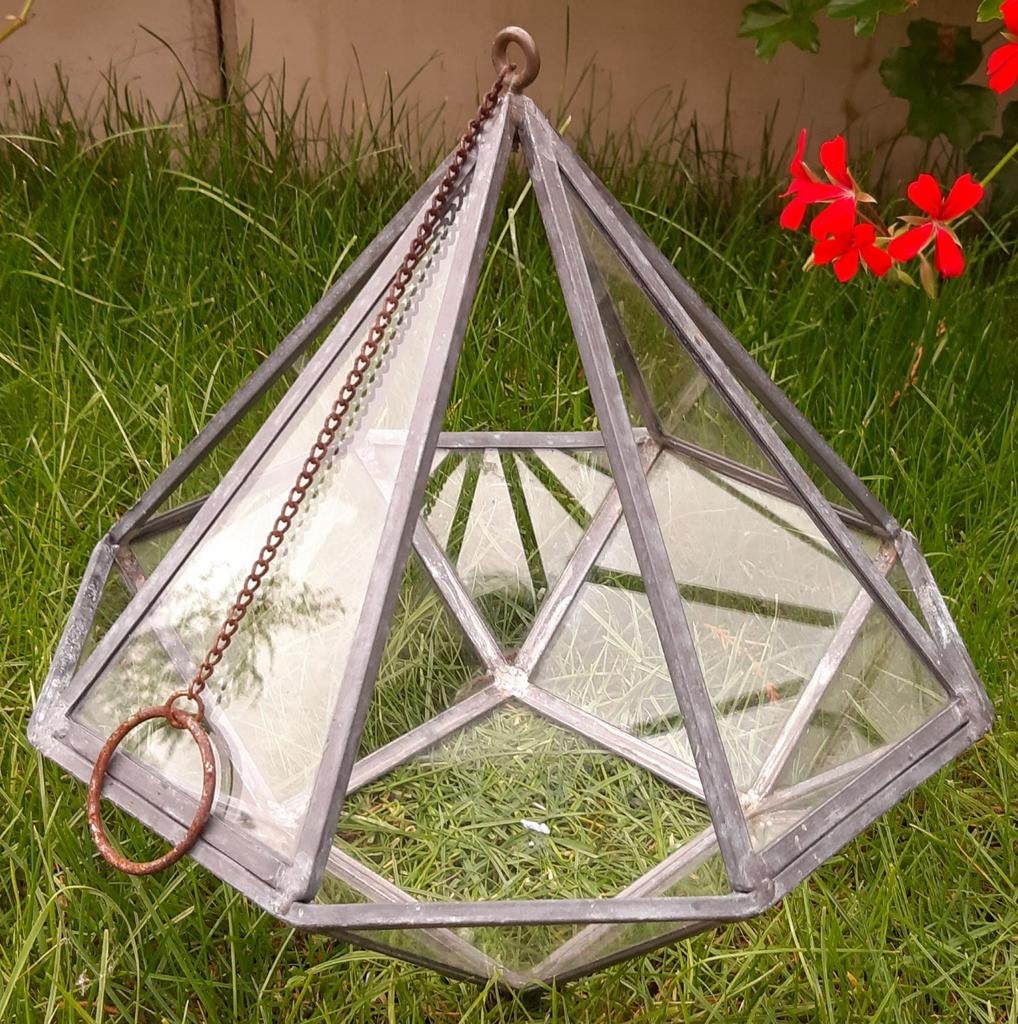 Glazen plantenhanger terrarium piramide, Ophalen of Verzenden