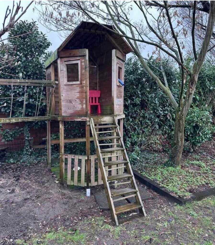 Houten Speelhuisje Boomhut voor Kinderen, Kinderen en Baby's, Speelgoed | Buiten | Speelhuisjes, Ophalen, Gebruikt, Hout