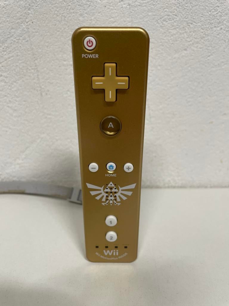 Gouden Zelda Wii-afstandsbediening met MotionPlus Inside, Avontuur en Actie, 1 speler, Ophalen of Verzenden, Zo goed als nieuw