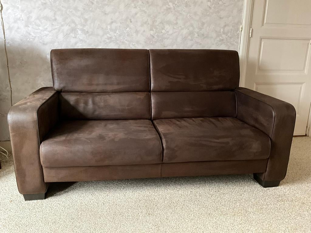 Lederen Bankstel Eisenhower 2½ zits, Ophalen, Gebruikt, 150 tot 200 cm, Driepersoons