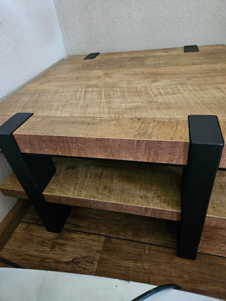 Nieuwe Mango Houten Salontafel 100x100 cm, Huis en Inrichting, Tafels | Salontafels, Vierkant, Nieuw, Ophalen of Verzenden, Minder dan 50 cm