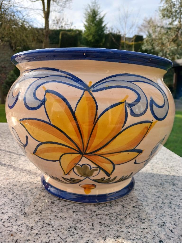 cachepot plateel bloempot, Antiek en Kunst, Ophalen