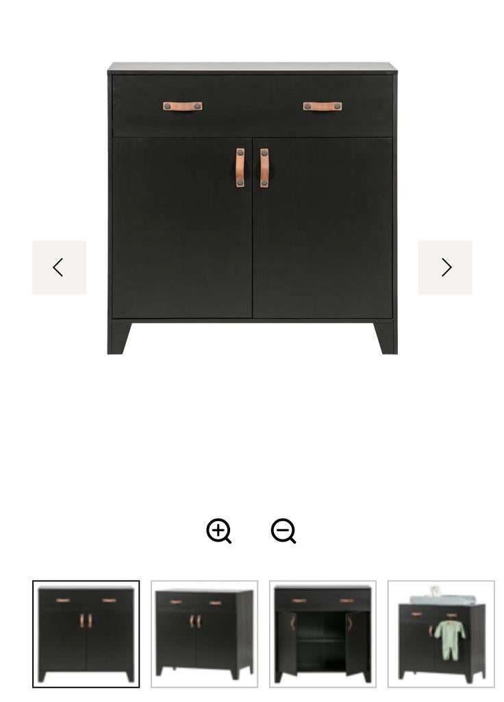 Woood commode Dian zwart grenen met 2 deuren en lade, Kinderen en Baby's, Kinderkamer | Commodes en Kasten, Ophalen, 50 tot 70 cm