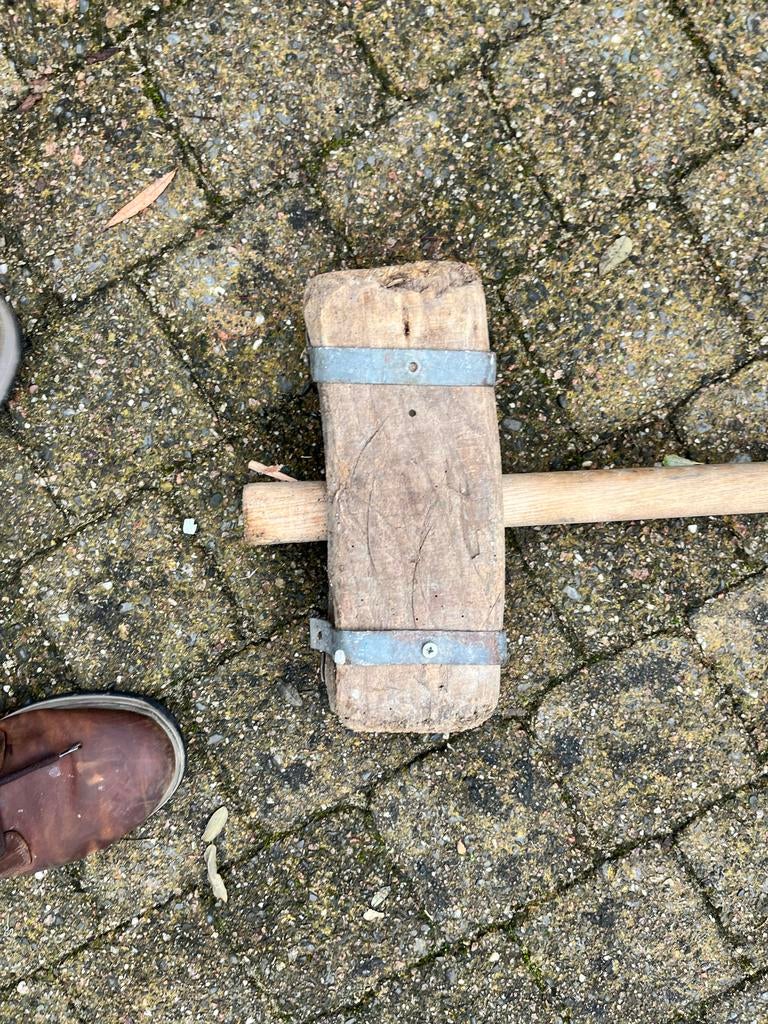 Robuuste Houten Hamer / Sleger - Ideaal voor zwaar werk, Ophalen of Verzenden, Gebruikt