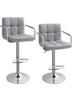 Songmics 2 barkrukken, met armleuningen en rugleuningen, Draaibaar, 60 tot 90 cm, Ophalen of Verzenden, Aosom