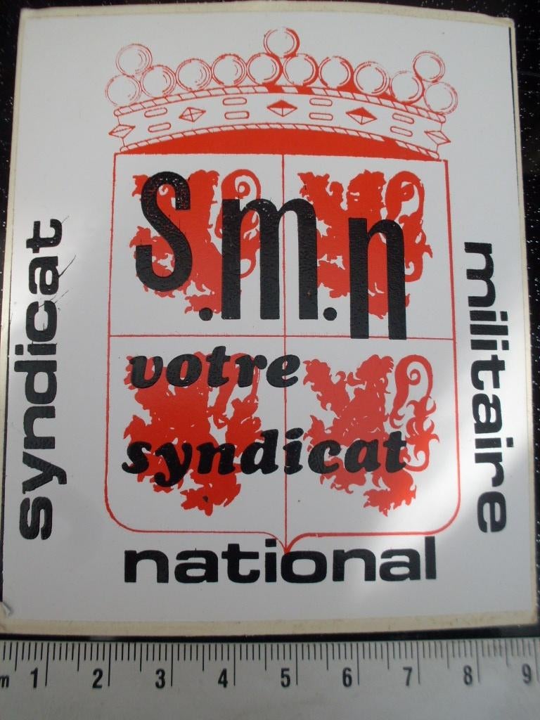 sticker nationaal syndicat militaire smn logo embleem, Verzamelen, Verzenden, Zo goed als nieuw, Bedrijf of Vereniging