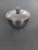 Cookies koekjespot snoep voorraadpot zilvergrijs glanzend, Ophalen of Verzenden, Zo goed als nieuw