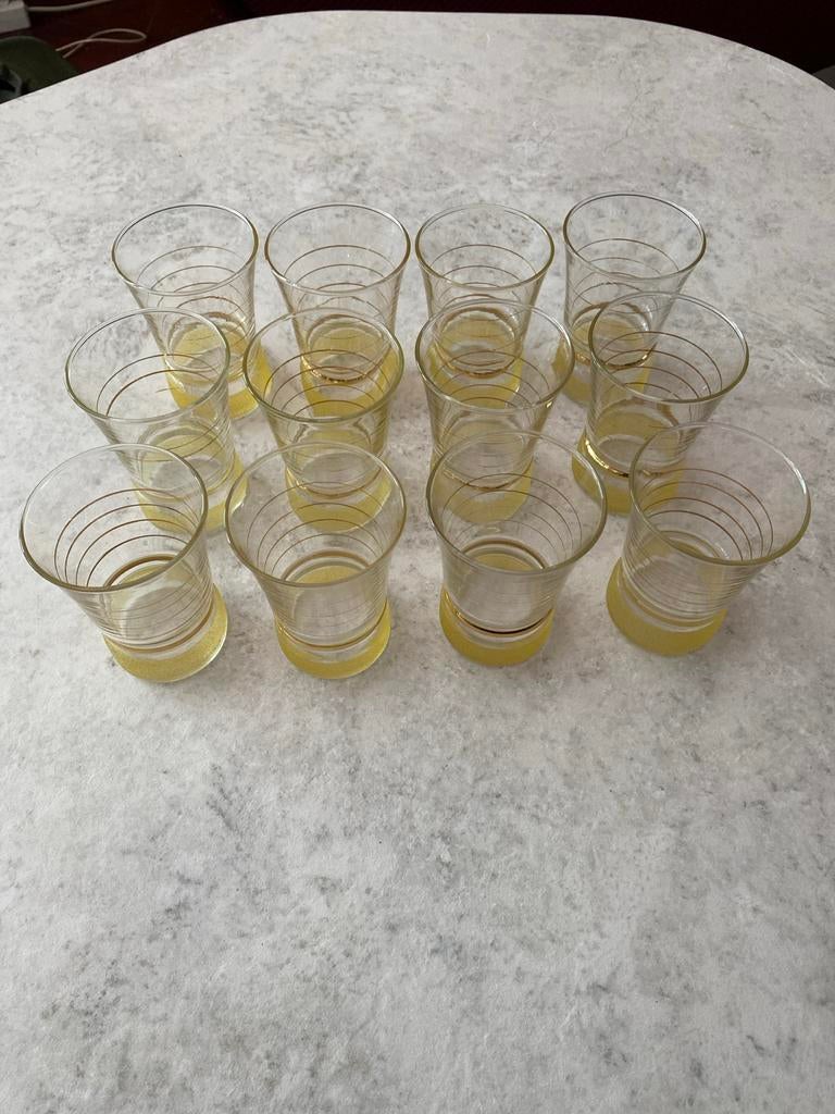 12 Franse drink glaasjes jaren 50, Antiek en Kunst, Ophalen of Verzenden