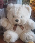 Witte teddybeer L.Dake & Zn vintage met bruine strik, Ophalen of Verzenden