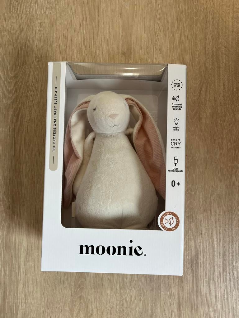 Moonie knuffelkonijn met licht en geluid, Overige merken, Met geluid, Ophalen of Verzenden, Wit
