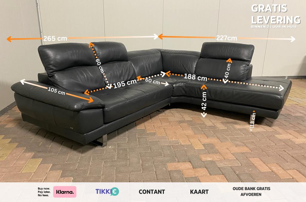 Natuzzi Editions Antraciet Hoekbank–Gratis Levering NL & BE, Huis en Inrichting, Banken | Bankstellen, 250 tot 300 cm, Hoekbank