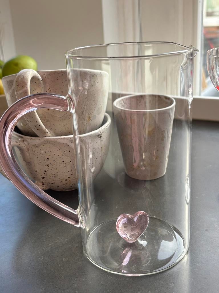 Sissy-Boy glazen kan met hartje nieuw, Glas of Glazen, Nieuw, Ophalen of Verzenden, Glas