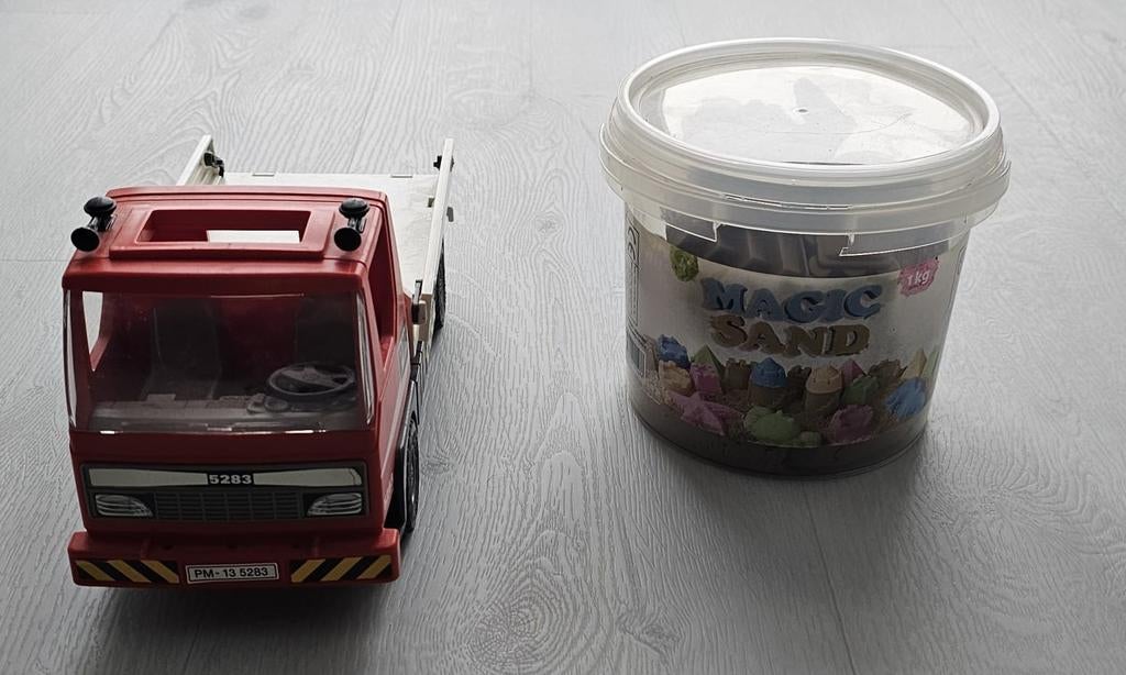 Playmobil vrachtwagen met Magic Sand, Kinderen en Baby's, Ophalen of Verzenden, Zo goed als nieuw, Jongen of Meisje