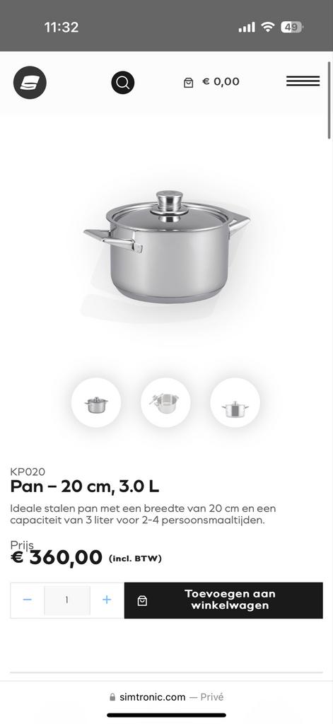 Simtronic Pannenset - Kookpan & Rijstpan, Inductieplaat, Verzenden, Nieuw, Pannenset
