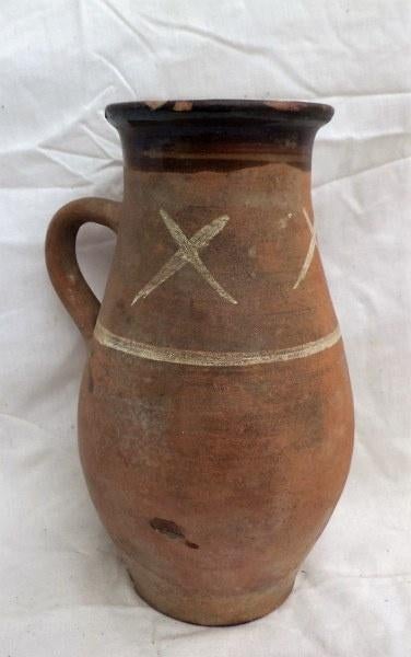 Antieke Hongaarse Terracotta Kruik – Wabi Sabi (68), Ophalen