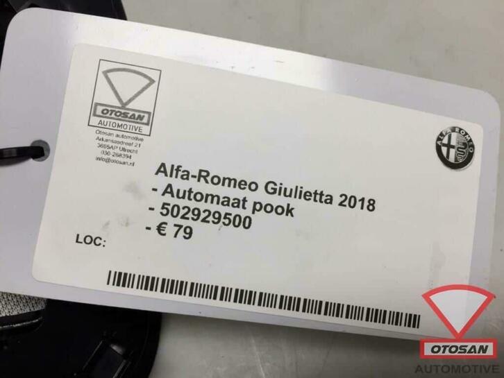 alfa romeo giulietta 2018 automaat pook 502929500, Auto-onderdelen, Interieur en Bekleding, Gebruikt, Dpofca@stellantis.com, Stellantis Europe S.p.A.