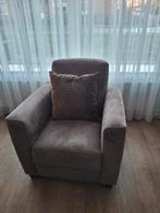 2-zitsbank + fauteuil taupe ZGAN en eettafel, Huis en Inrichting, Ophalen, Zo goed als nieuw, Stof, Modern