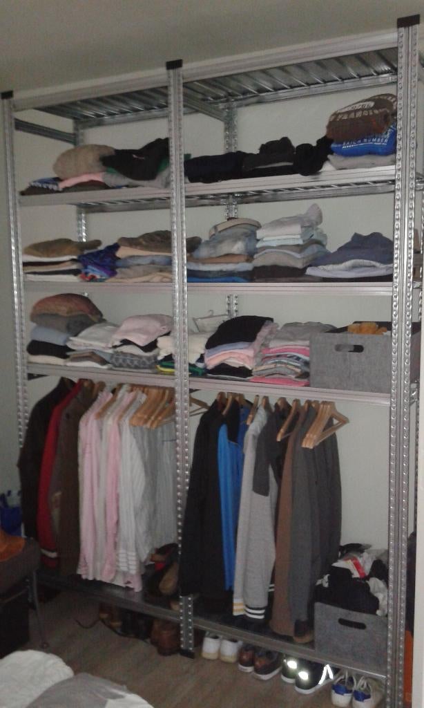 Kledingkast industrieel van staal met steigerhout maatwerk, Huis en Inrichting, Kasten | Kledingkasten, Ophalen, 100 tot 150 cm