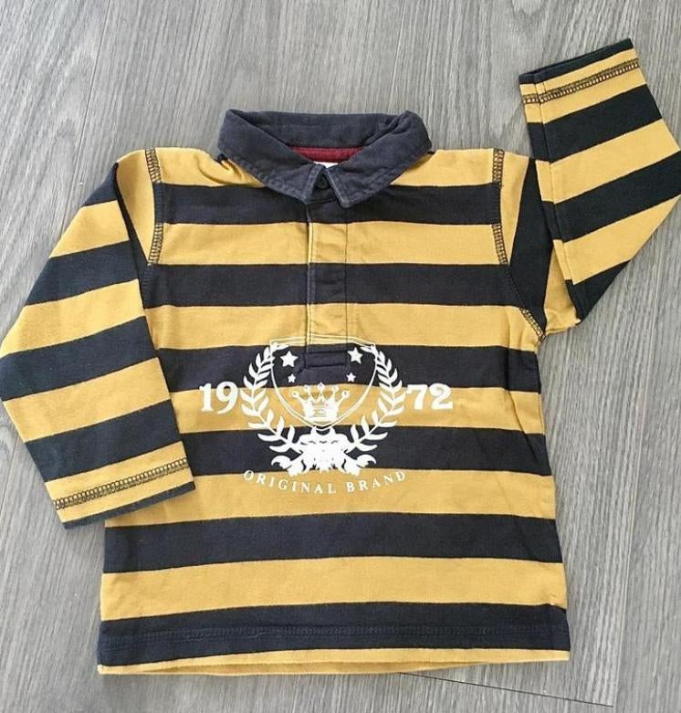Lieve gestreepte trui met kraagje , maatje 80, Ophalen of Verzenden, Gebruikt, Jongetje, Truitje of Vestje