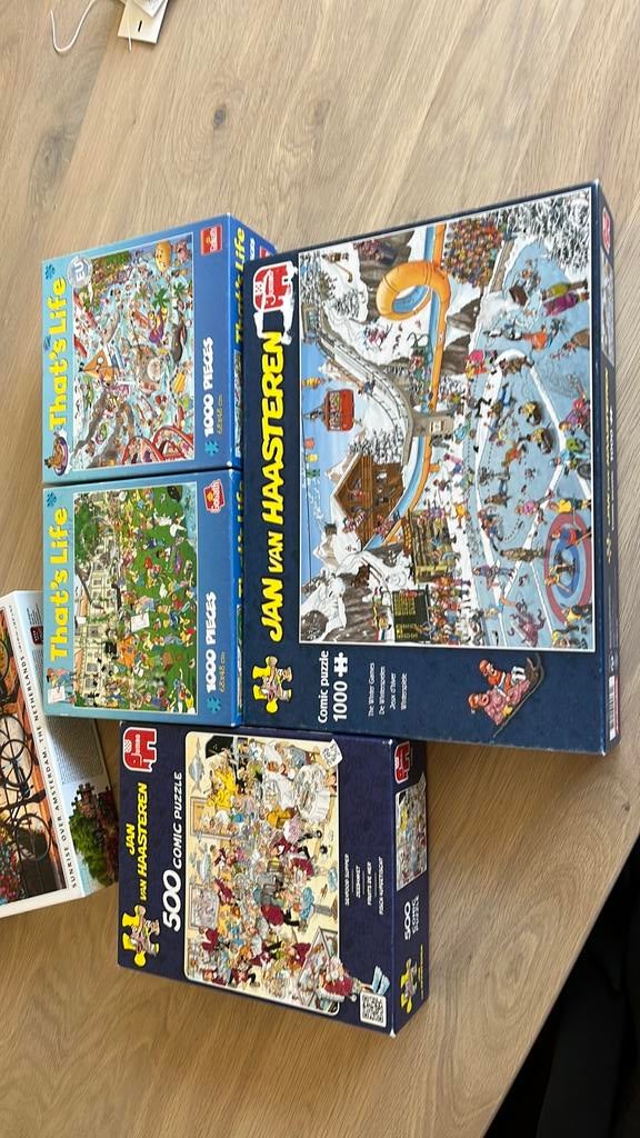 Legpuzzels van haasteren, that’s life, Hobby en Vrije tijd, Denksport en Puzzels, Ophalen, 500 t/m 1500 stukjes, Zo goed als nieuw