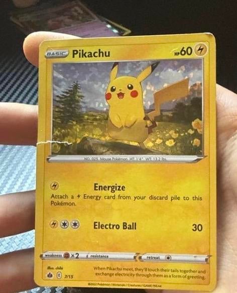 Pikachu Pokémon Kaart 7/15 - Basic HP60, Ophalen of Verzenden, Gebruikt, Losse kaart