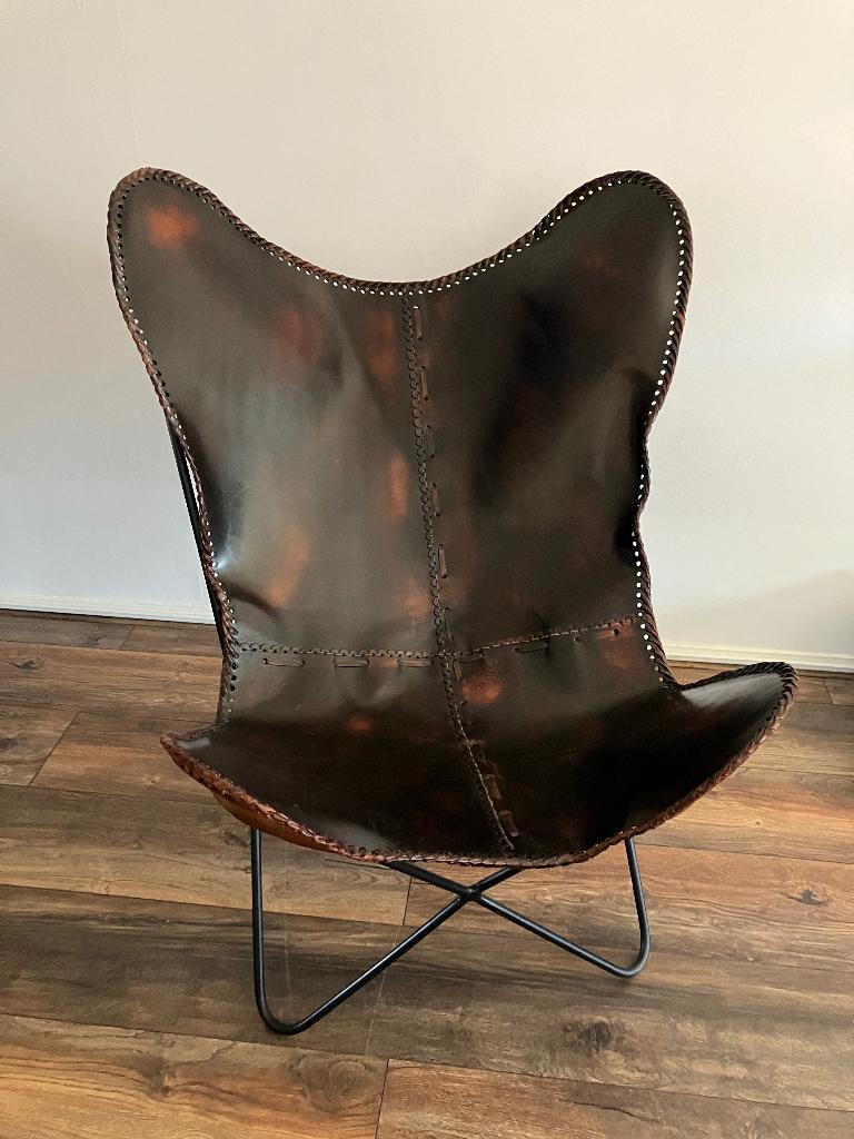 Vlinderstoel, Huis en Inrichting, Stoelen, Ophalen, Bruin, Zo goed als nieuw, Eén