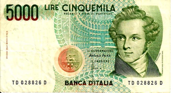 Bankbiljet van 5000 lire Banca D'Italia 1985., Postzegels en Munten, Bankbiljetten | Europa | Niet-Eurobiljetten, Los biljet, Italië