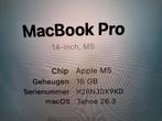 macbook pro 14 m5 zwart 43 cycl gar nov 2027 doos hagelnieuw, Computers en Software, Apple Macbooks, Qwerty, Overige groottes