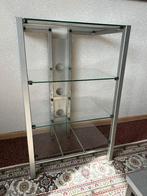 kastje glas/metaal, Ophalen, 50 tot 100 cm, Zo goed als nieuw, Glas