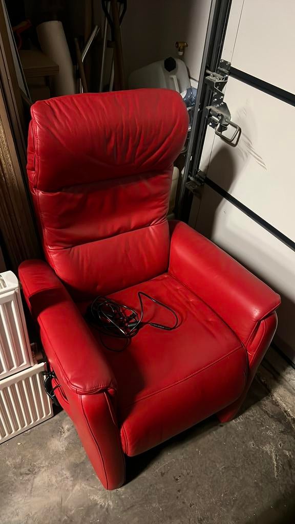 Hukla echt lederen sta op stoel., Huis en Inrichting, Ophalen, Zo goed als nieuw, 50 tot 75 cm, Leer