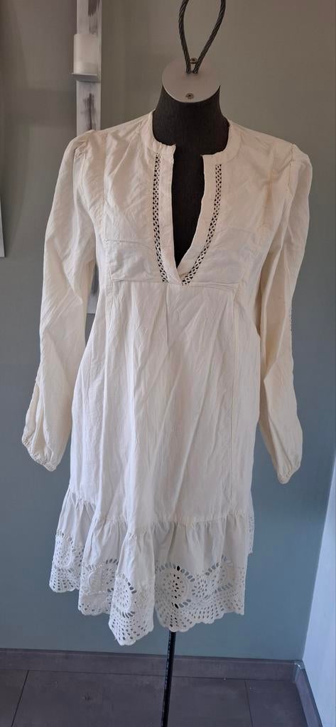 Nikkie jurk zomerjurk maat 36 S roomwit izgs, Wit, Ophalen of Verzenden, Zo goed als nieuw, Nikkie