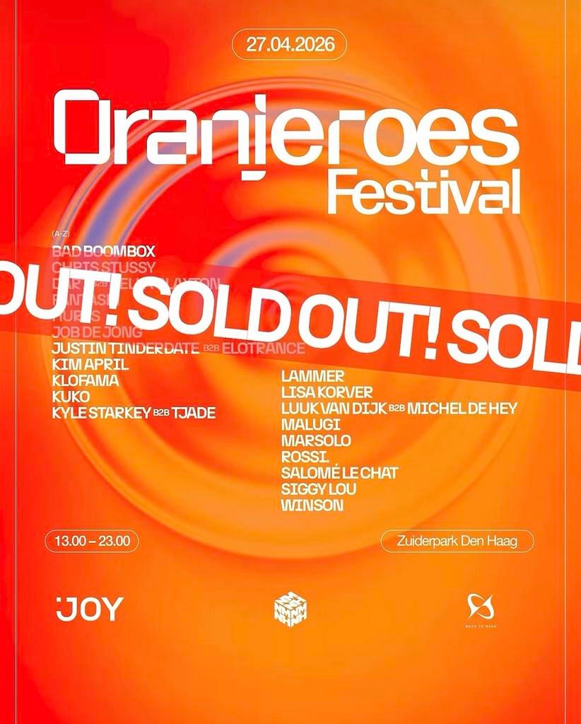 4 kaartjes Oranjeroes Festival koningsdag 27 april Den Haag, Twee personen