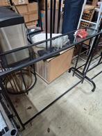 Smalle sidetable met glazen blad - 100x20x80 cm, Gebruikt, 50 tot 100 cm, Ophalen of Verzenden, Glas