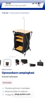 Opvouwbaar Campingkastje met bamboe bovenblad, Ophalen, Zo goed als nieuw, Campingkast