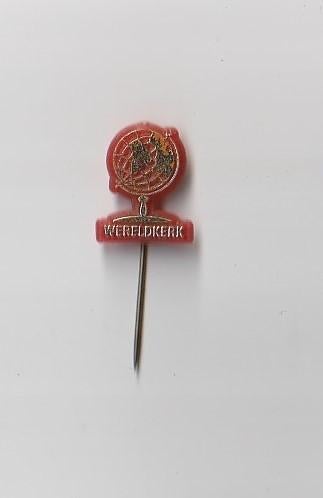 plastic religie speldje Wereldkerk, Verzamelen, Speldjes, Pins en Buttons, Ophalen of Verzenden, Gebruikt, Overige onderwerpen