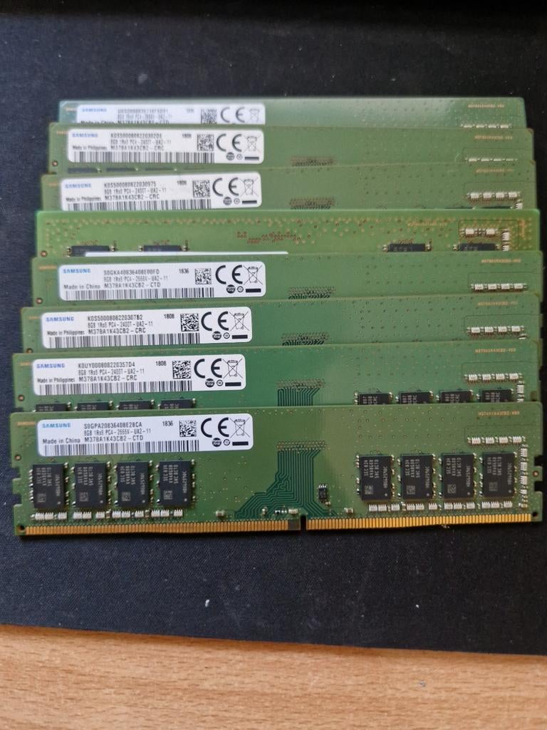 8x DDR4 8GB RAM DIMM geheugen voor pc 64GB totaal, DDR4, Ophalen of Verzenden, Desktop, 64 GB