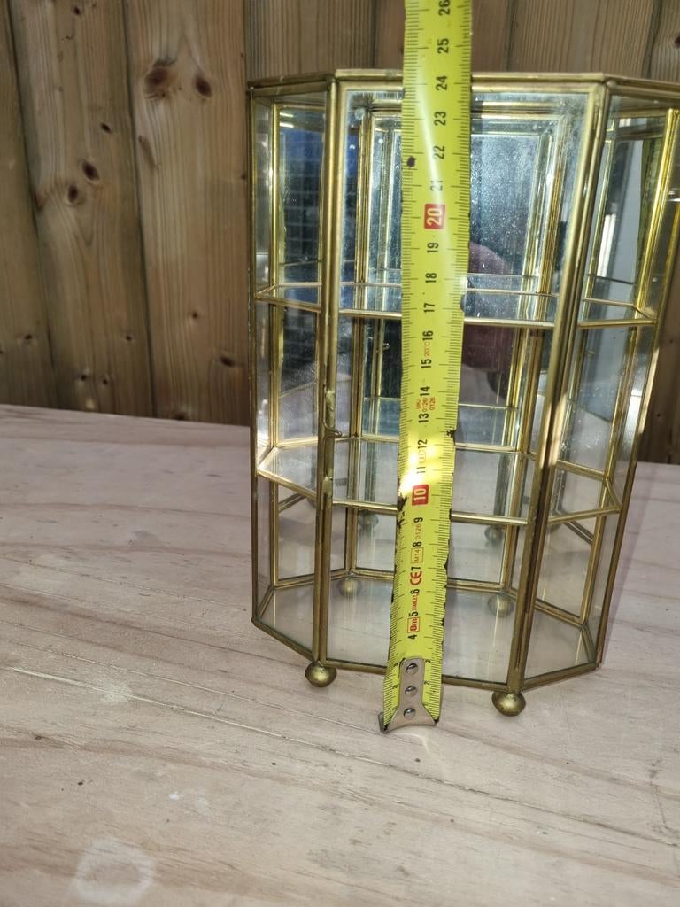 Klein antiek messing vitrinekastje voor bvb swarovski, Antiek en Kunst, Ophalen