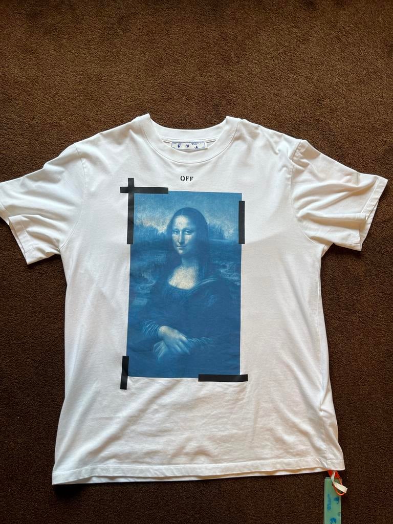 Off-White Mona Lisa T-shirt Maat L, Ophalen of Verzenden, Zo goed als nieuw, Maat 52/54 (L), Wit