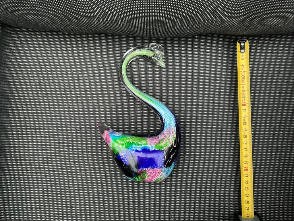 Nieuw Murano glazen zwaan beeld 20cm blauw groen e.d., Ophalen