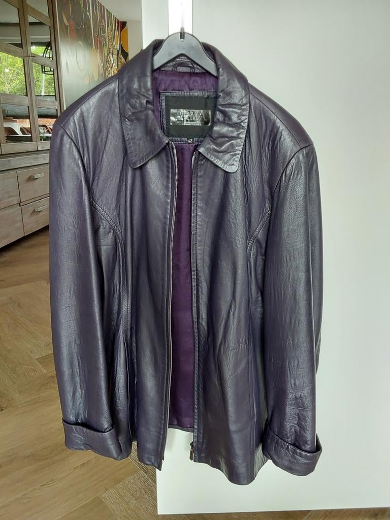 Arma leren jas maat 42, Ophalen, Zo goed als nieuw, Maat 42/44 (L), Paars