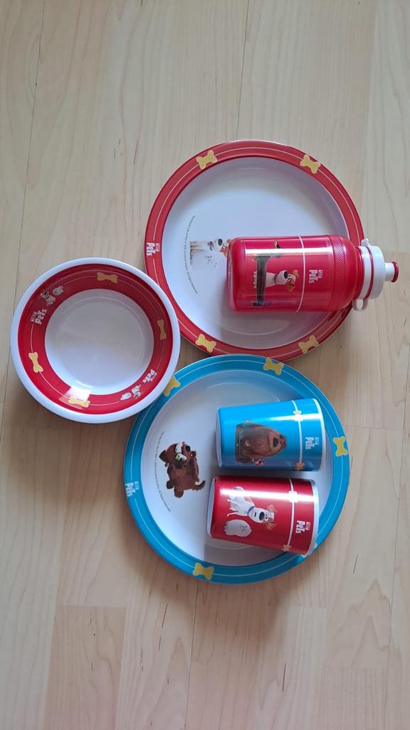 Secret Life of Pets Eetset - Bord, Kom, Fles en Bekers, Overige materialen, Gebruikt, Ophalen of Verzenden, Overige stijlen