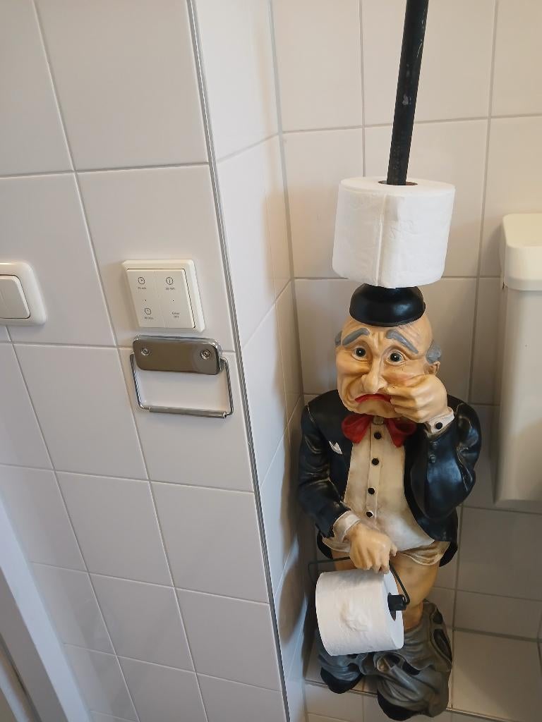 Wc rolhouder grappig, Huis en Inrichting, Badkamer | Badtextiel en Accessoires, Zo goed als nieuw, Overige typen, Zwart, Ophalen