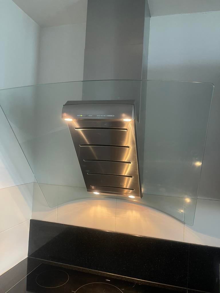 Miele afzuigkap glas/RVS compleet. Deze week 50€., Witgoed en Apparatuur, Afzuigkappen, Ophalen, Zo goed als nieuw, 200 tot 400 m³ per uur